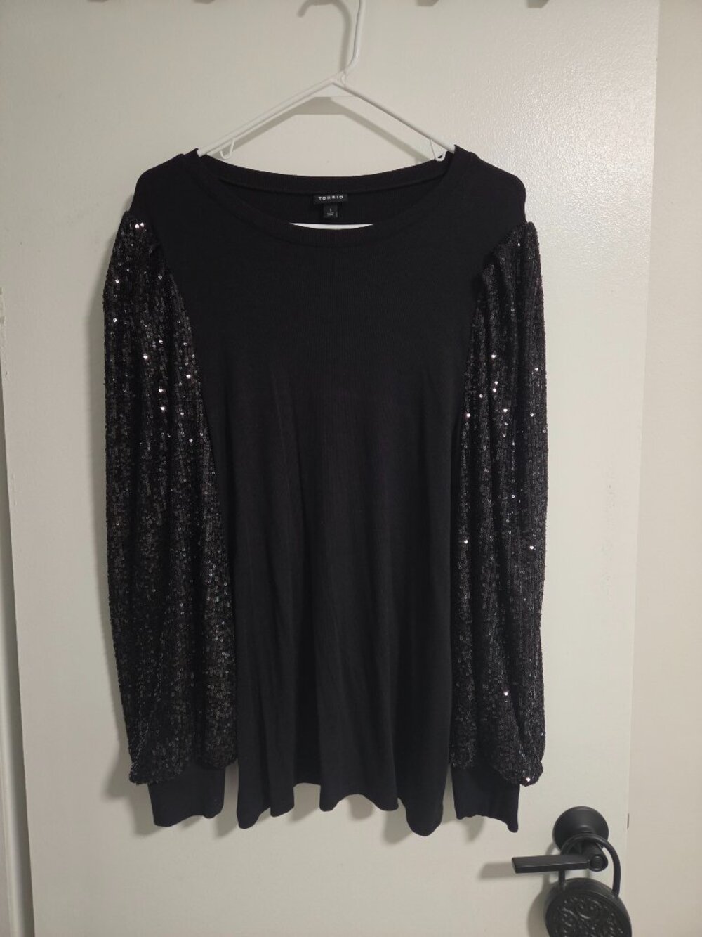 Torrid Sequin Sleeve Stretch Blouse